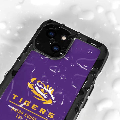 LSU Tigers Baton Rouge iPhone 15 Plus Waterproof Case